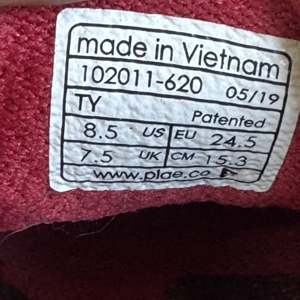 Size 8c - PLAE Kids TY Eco Red / Steel Sneaker Shoes